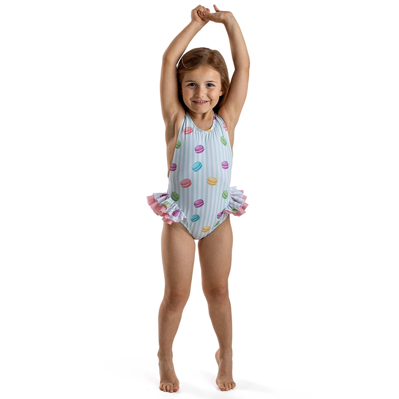 Meia Pata Girl s Mahe Macarons Print Swimsuit