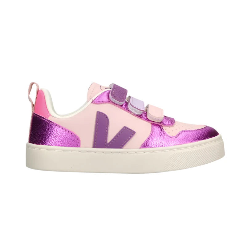 Veja Junior Girl s Pink Comb V 10 Leather Trainers Vanilla Junior