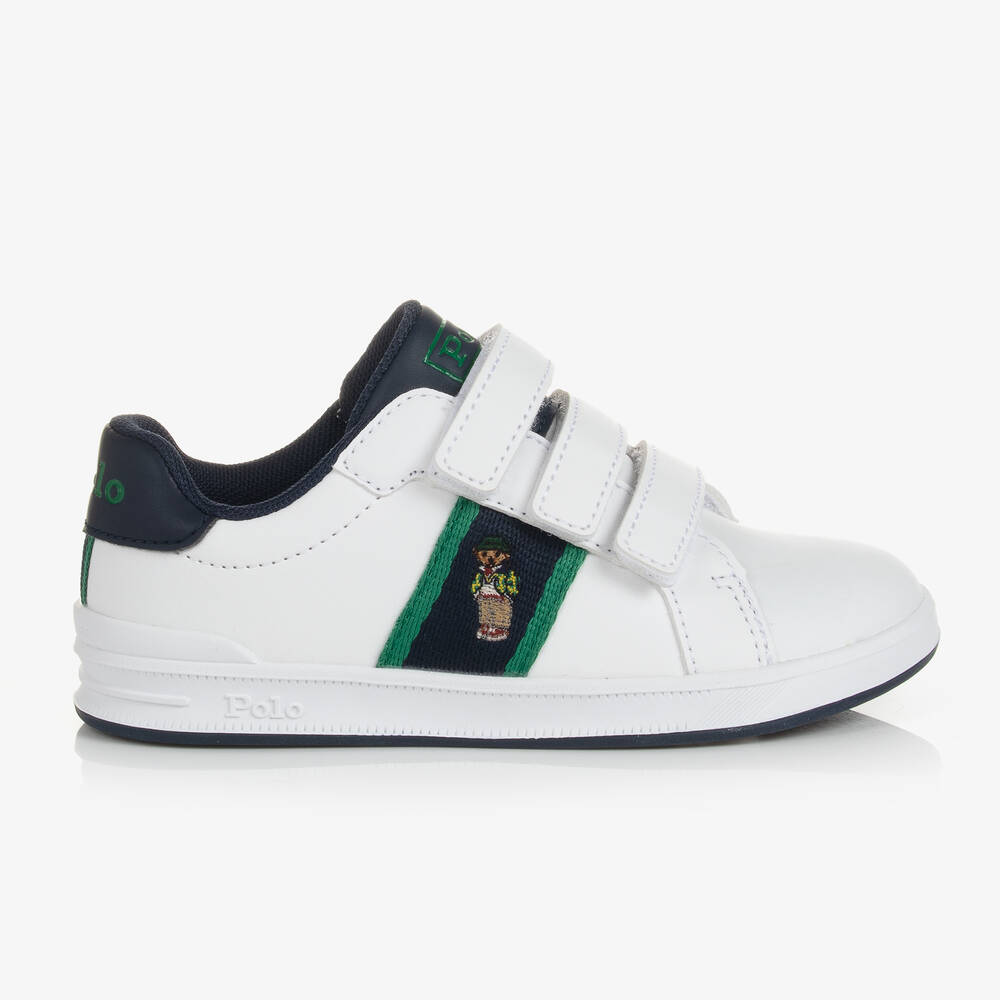 Ralph Lauren Boy s White Polo Bear Trainers