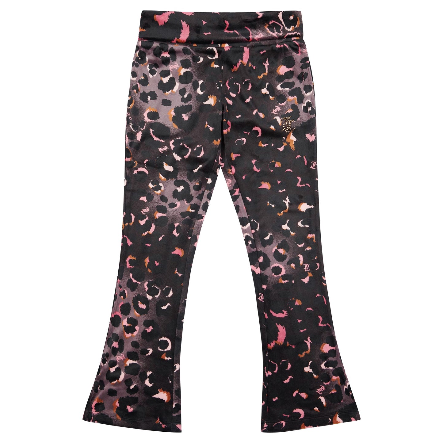 Juicy Couture Girl's Deep Waistband Leopard Print Velour Jogger