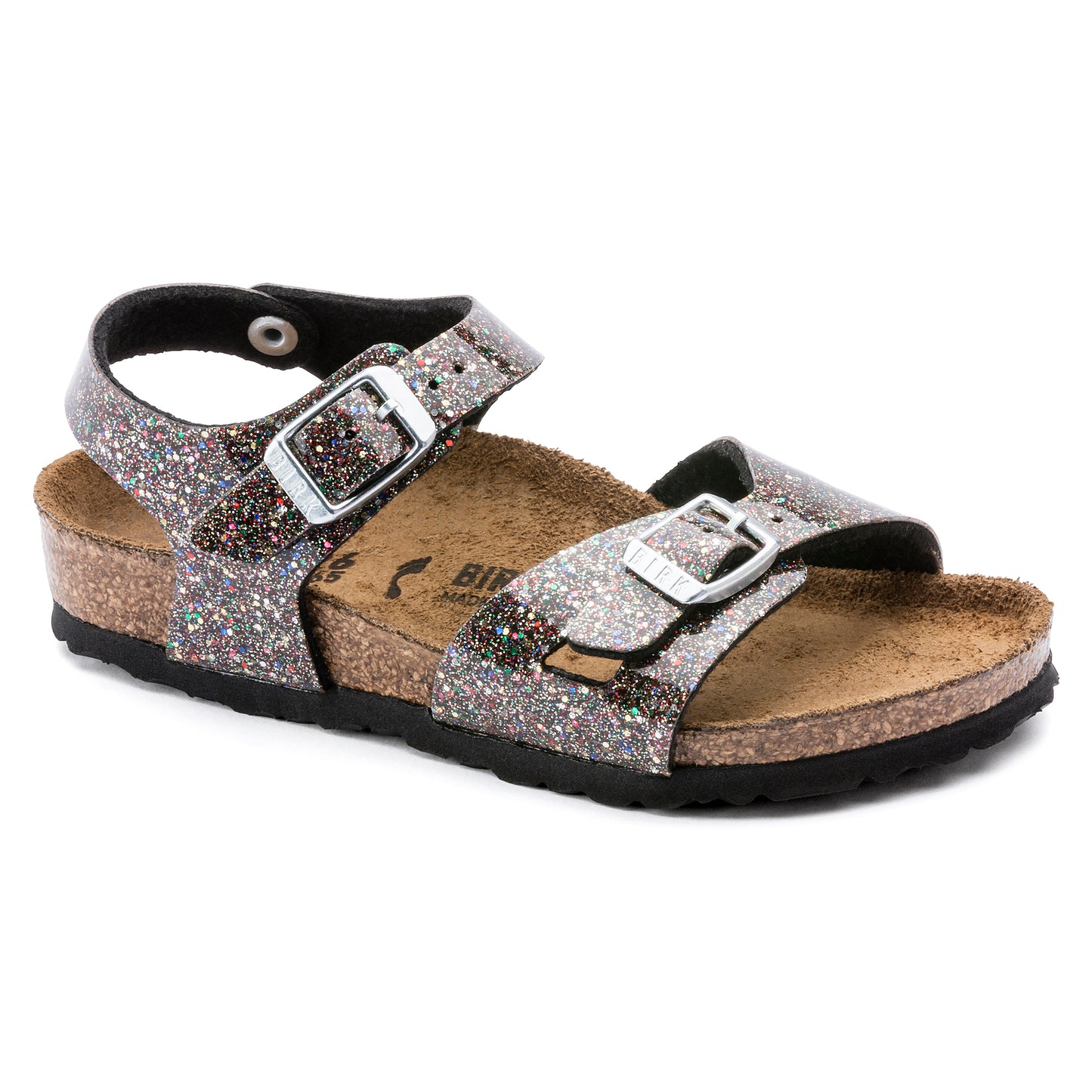 Birkenstock Girl's Black Sparkle Rio Sandals