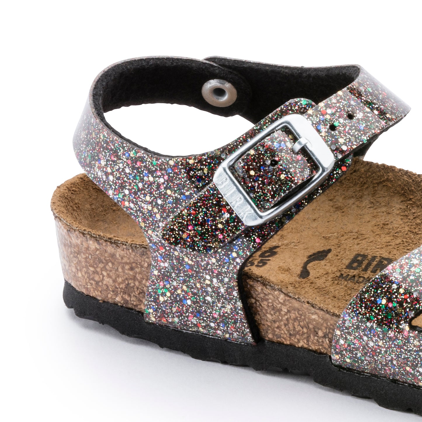 Birkenstock Girl's Black Sparkle Rio Sandals