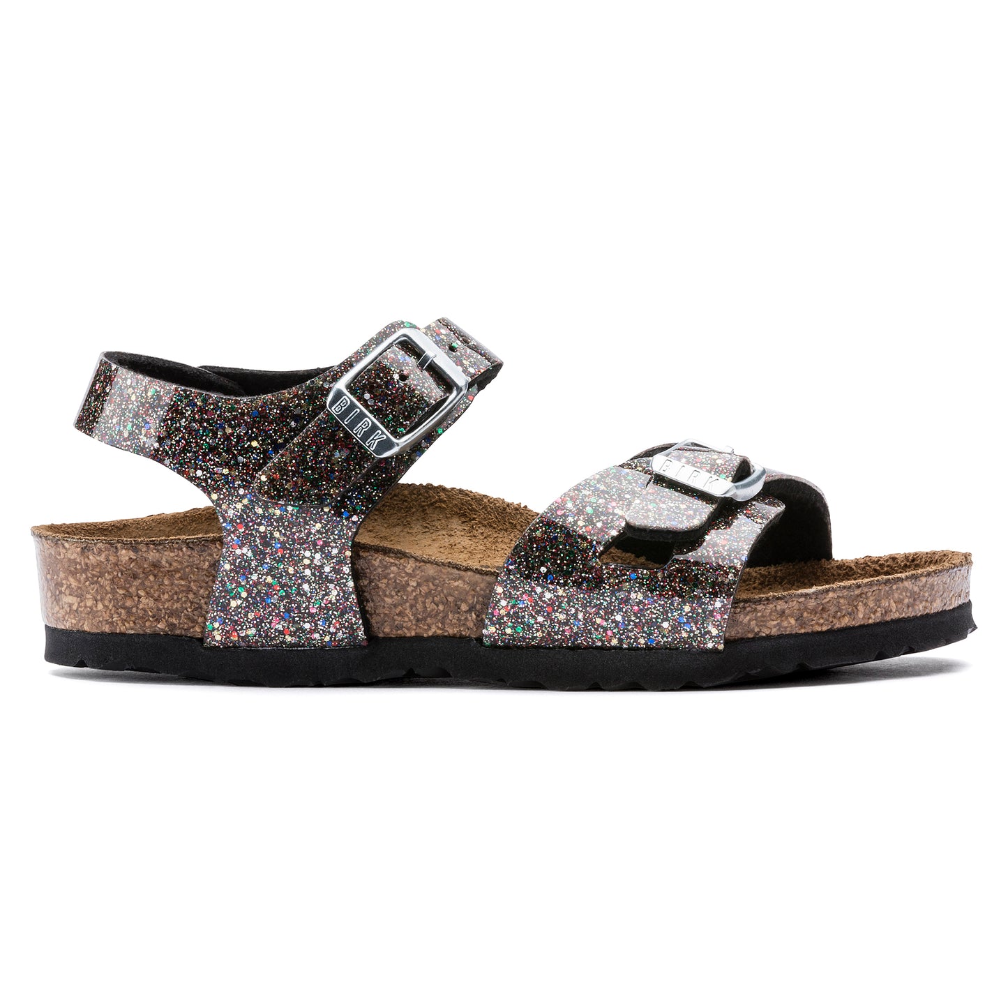 Birkenstock Girl's Black Sparkle Rio Sandals