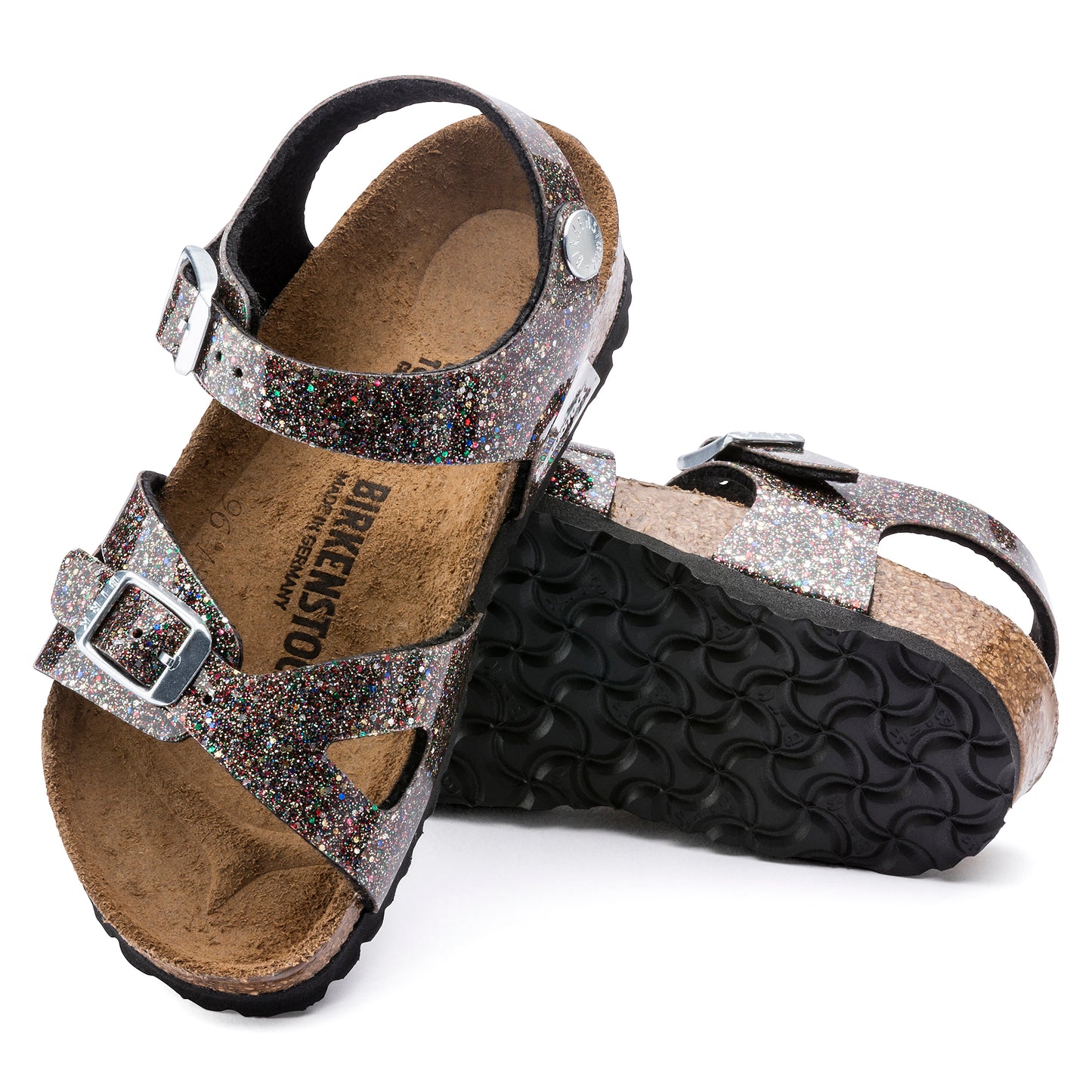 Birkenstock Girl's Black Sparkle Rio Sandals