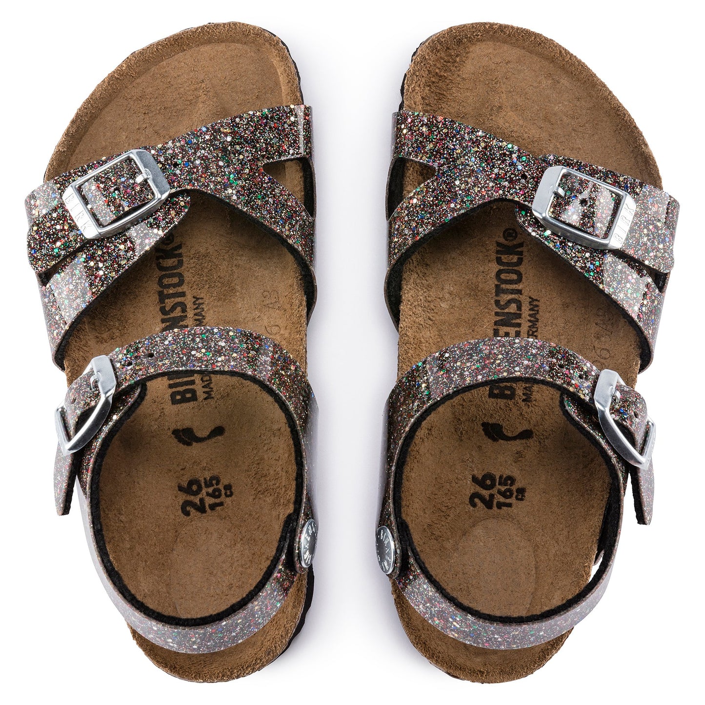 Birkenstock Girl's Black Sparkle Rio Sandals