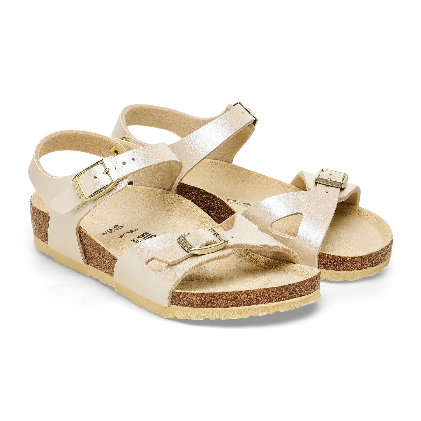 Birkenstock Girl's Graceful Pearl White Rio Sandals