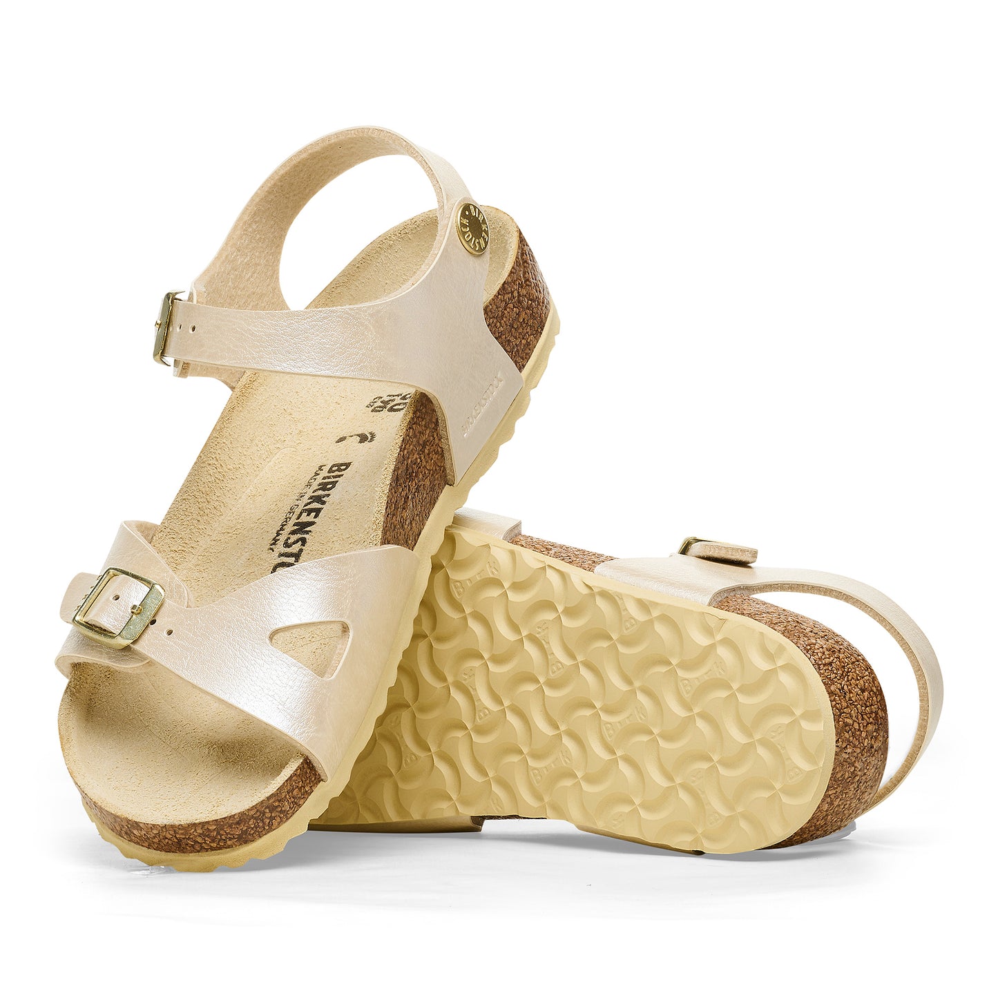 Birkenstock Girl's Graceful Pearl White Rio Sandals