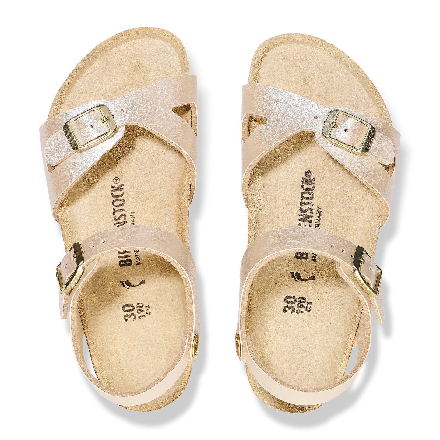 Birkenstock Girl's Graceful Pearl White Rio Sandals