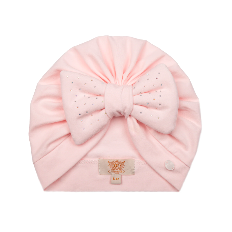 Caramelo Baby Girl's Pink Diamanté Bow Turban