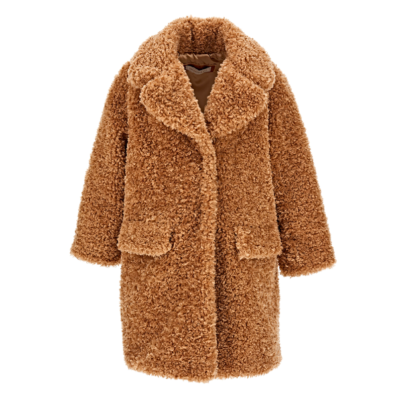 Monnalisa Girl's Beige Plush Coat