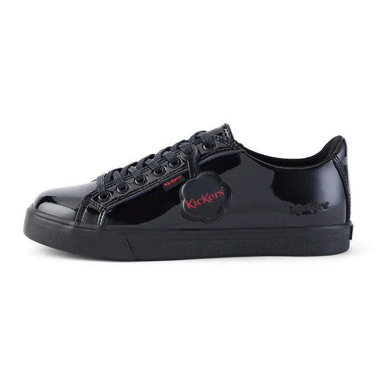 Kickers Youth Women's Black Leather Tovni Lacer School Shoes