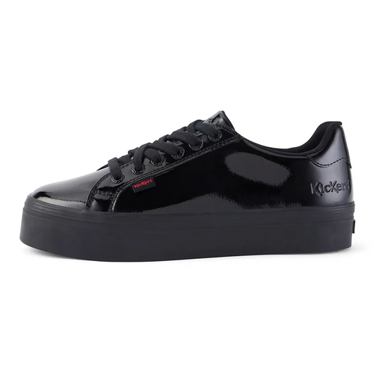 Kickers Youth Women's Black Patent Tovni Stack School Shoes