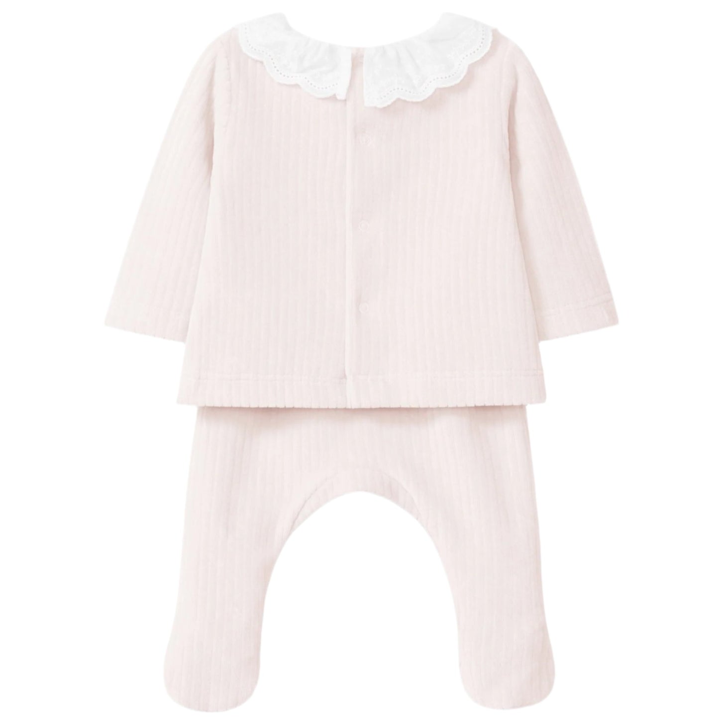 Laranjinha Baby Girl's Pale Pink Two-Piece Velvet Set