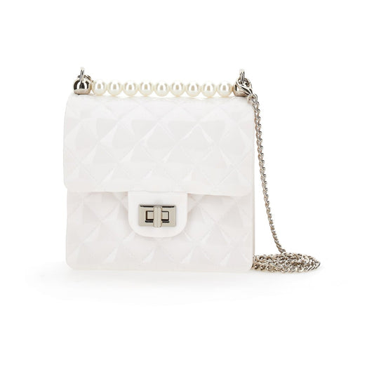 Monnalisa Girl's Cream Pearl Bag