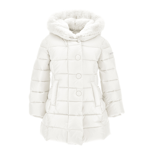 Monnalisa Girl's Panna Technical Fabric Padded Coat