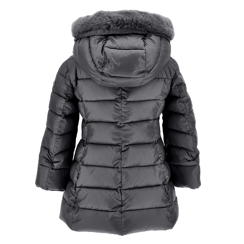 Monnalisa Girl's Silver Technical Fabric Padded Coat