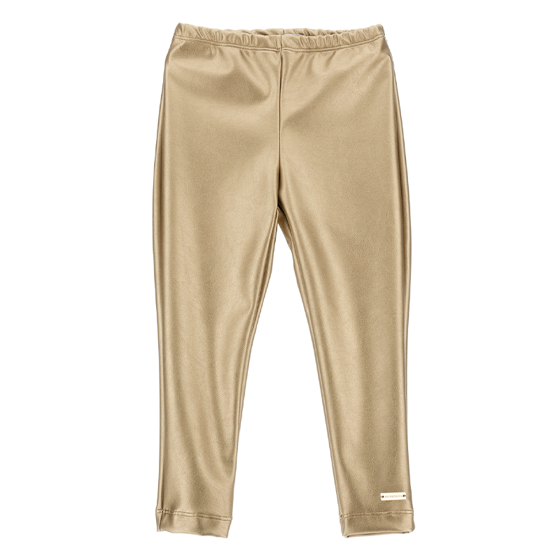 Monnalisa Girl's Gold Stretch Leggings