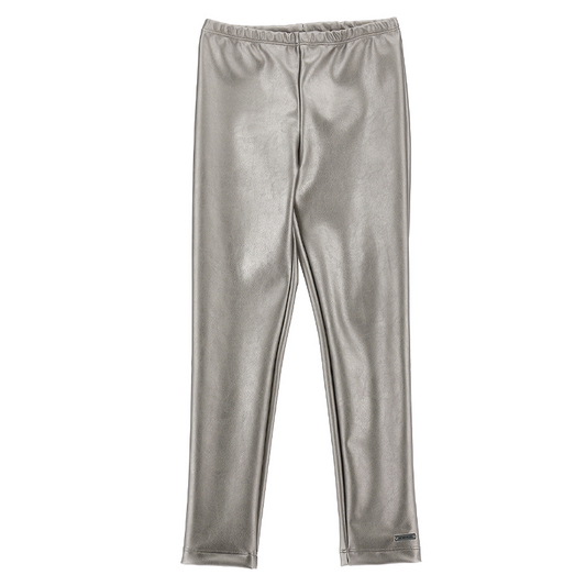 Monnalisa Girl's Gun Metal Stretch Leggings