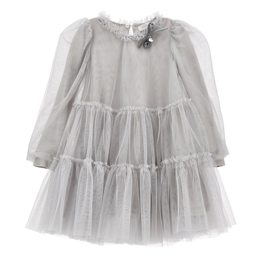 Monnalisa Girl's Grey Tulle Dress