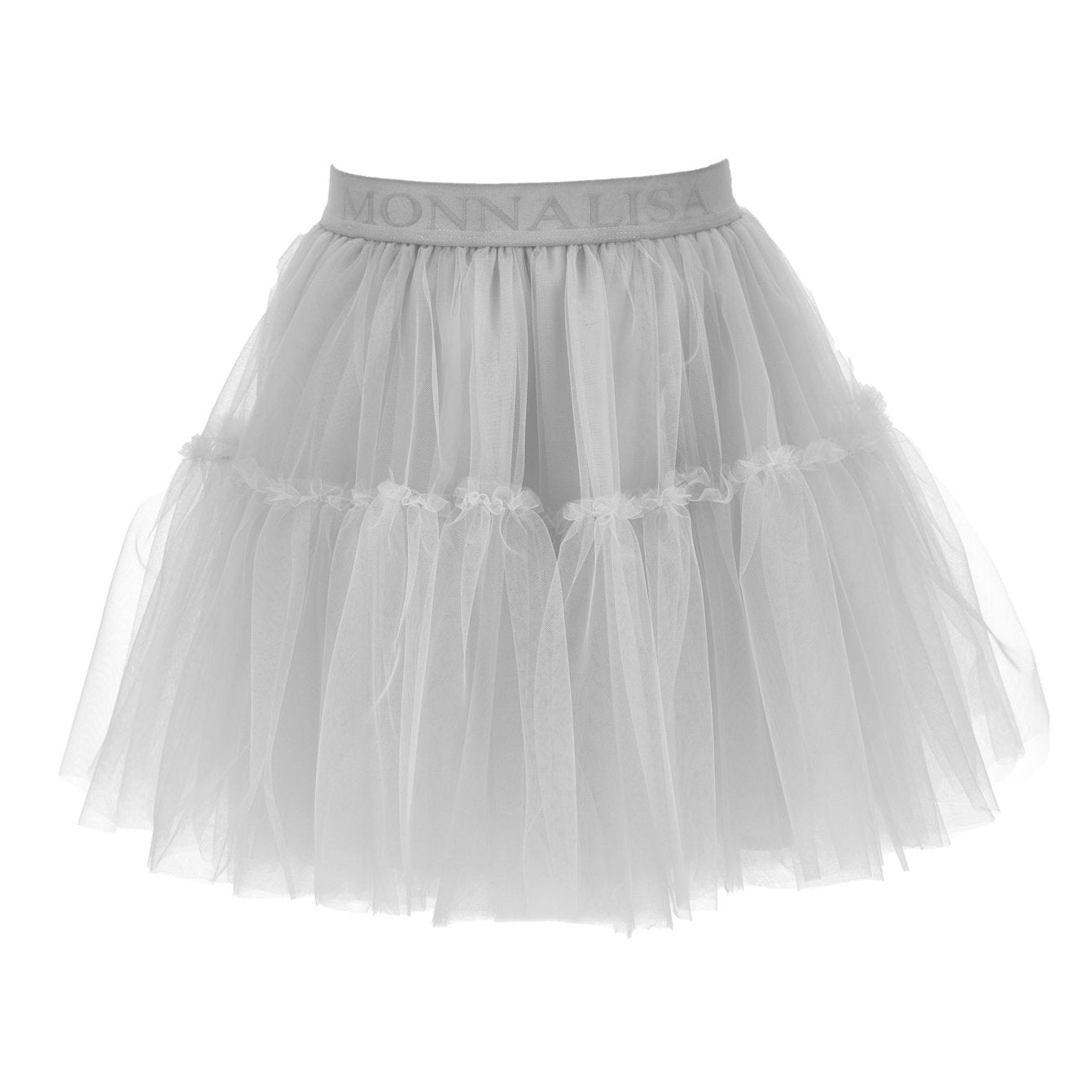 Monnalisa Girl's Grey Silk Tulle Skirt