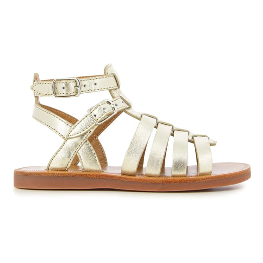 Pom D Api Girl's Platinum Plagette Gladiator Sandals