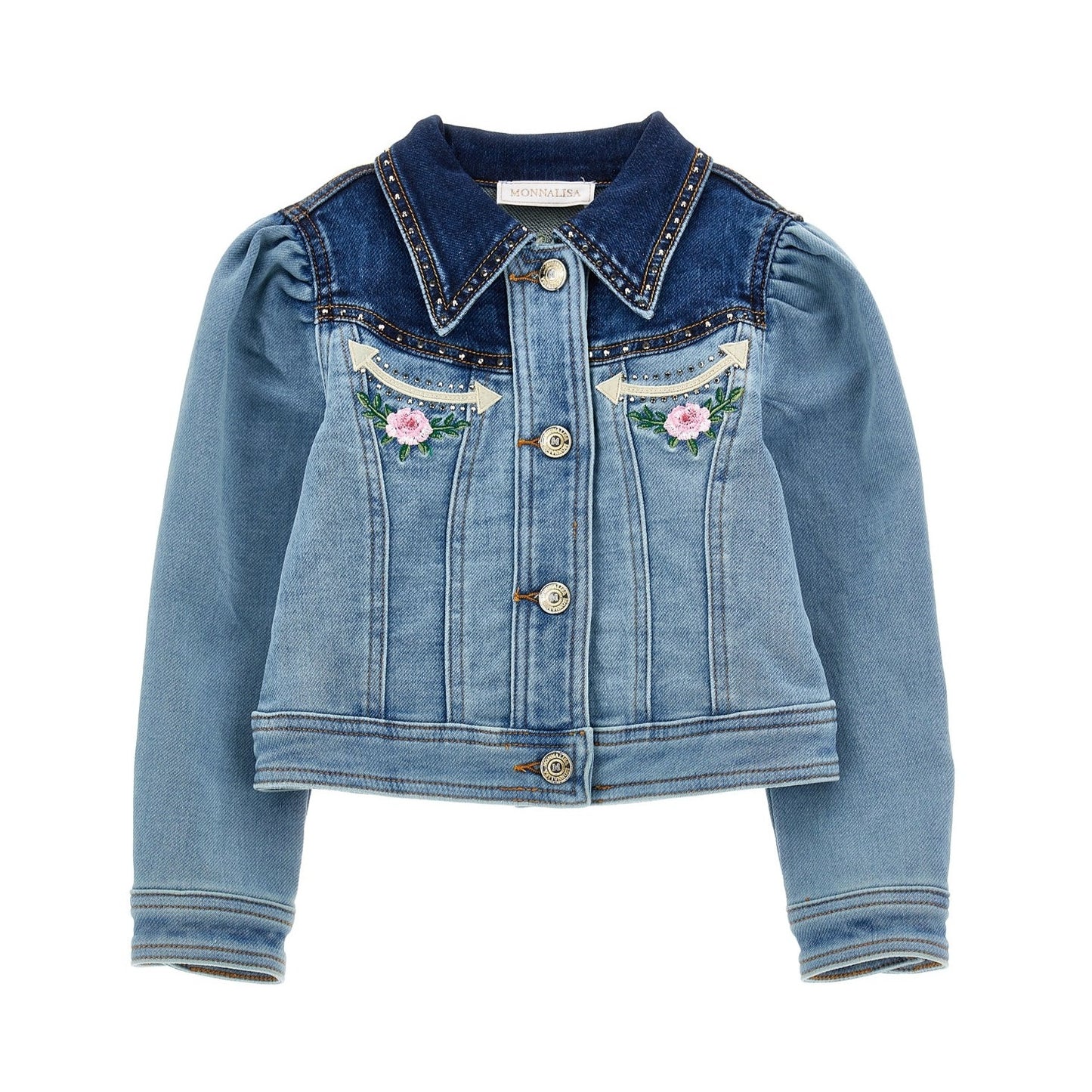 Monnalisa Girl's Embroidered Denim Jacket