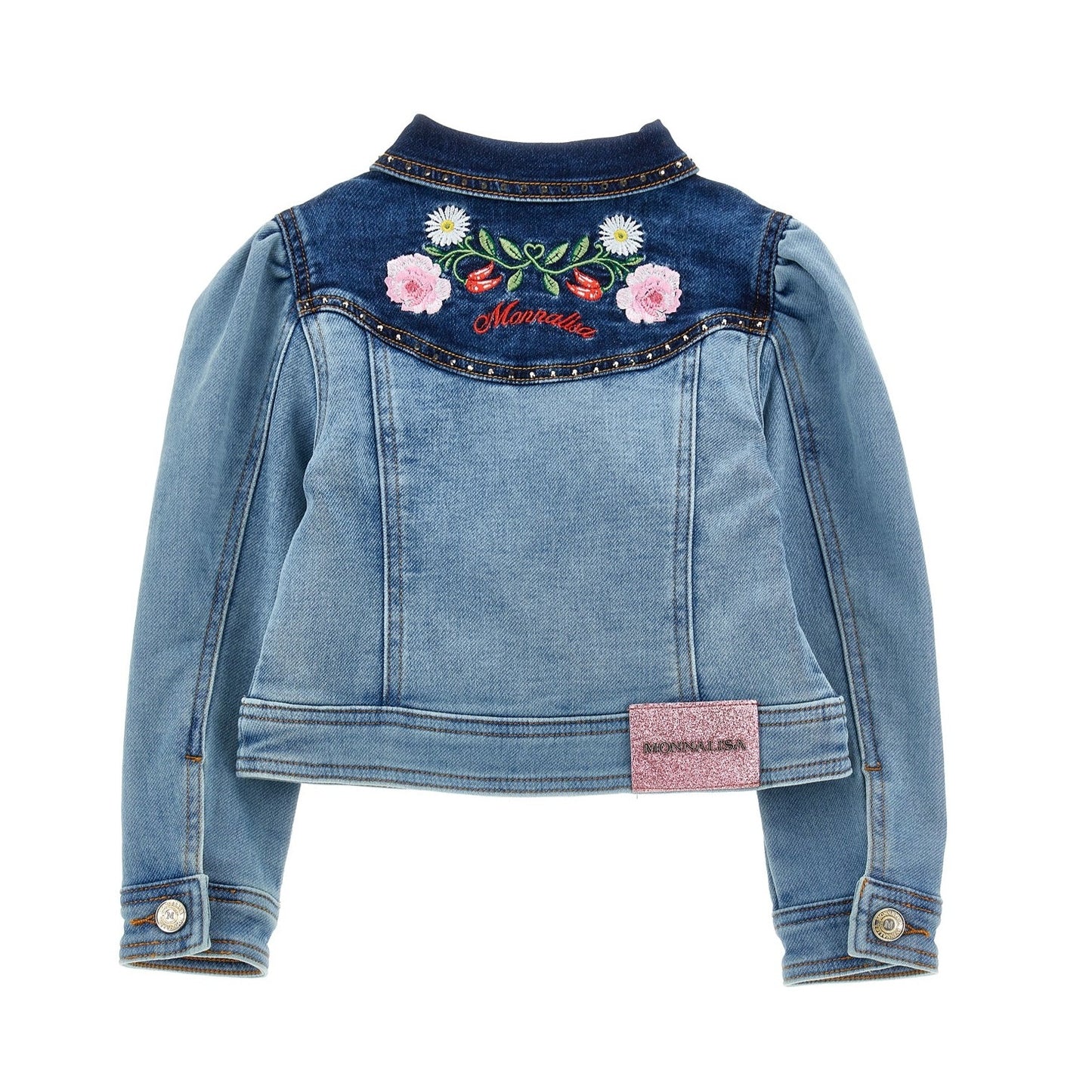 Monnalisa Girl's Embroidered Denim Jacket