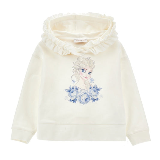 Monnalisa Girl's Panna Frozen Ruffle Hoodie