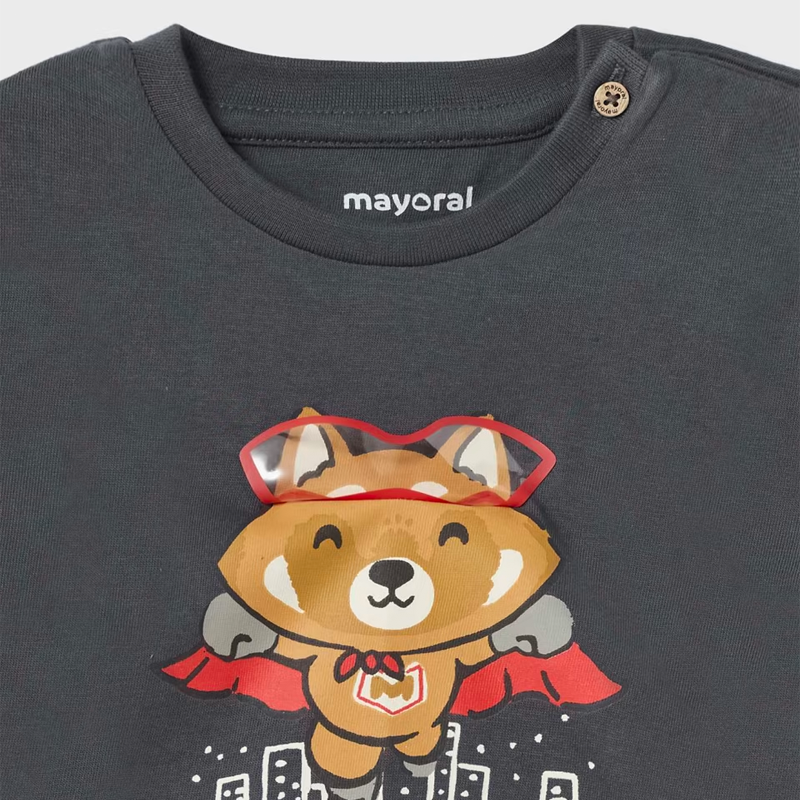 Mayoral Baby Boy's Charcoal Interactive Long-Sleeve T-Shirt