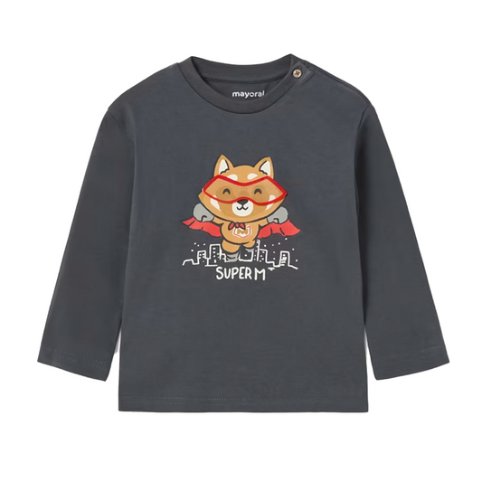 Mayoral Baby Boy's Charcoal Interactive Long-Sleeve T-Shirt