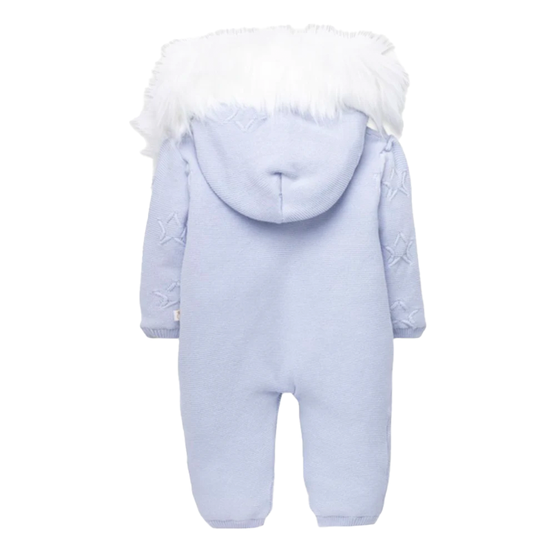 Caramelo Baby Boy's Sky Blue Star Fur Snowsuit