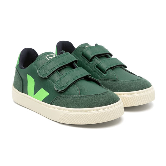 Veja Unisex Junior's Green Leather V-12 Trainers