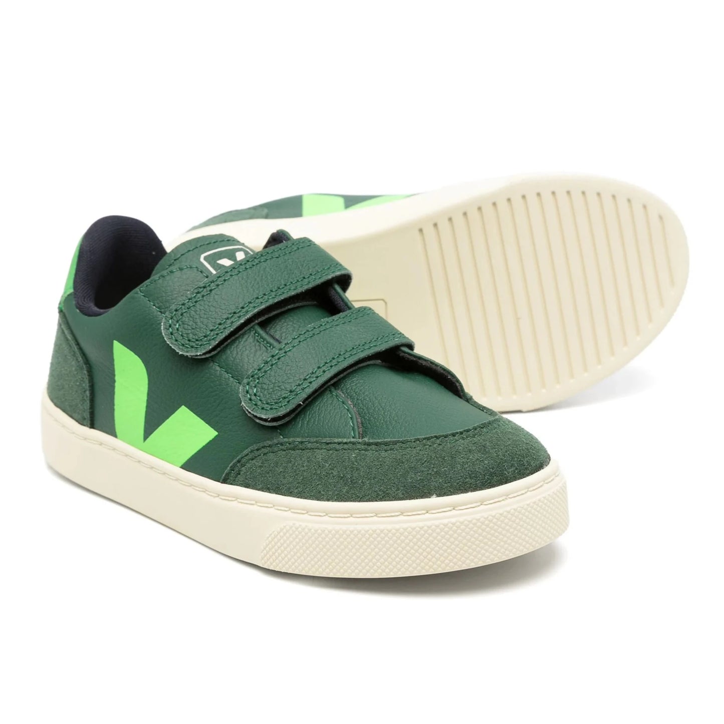 Veja Unisex Junior's Green Leather V-12 Trainers