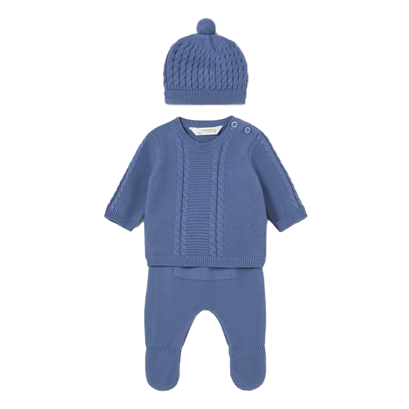 Mayoral Baby Boy's Winter Blue 3-Piece Tricot Set