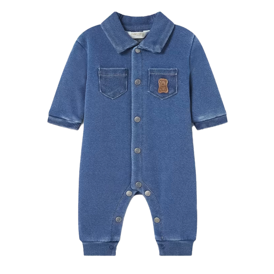 Mayoral Baby Boy's Denim Teddy Romper