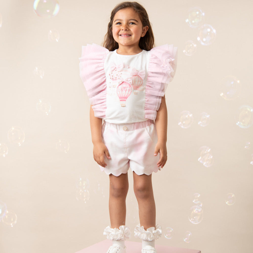 Caramelo Girl's Pink Fly Away Short Set