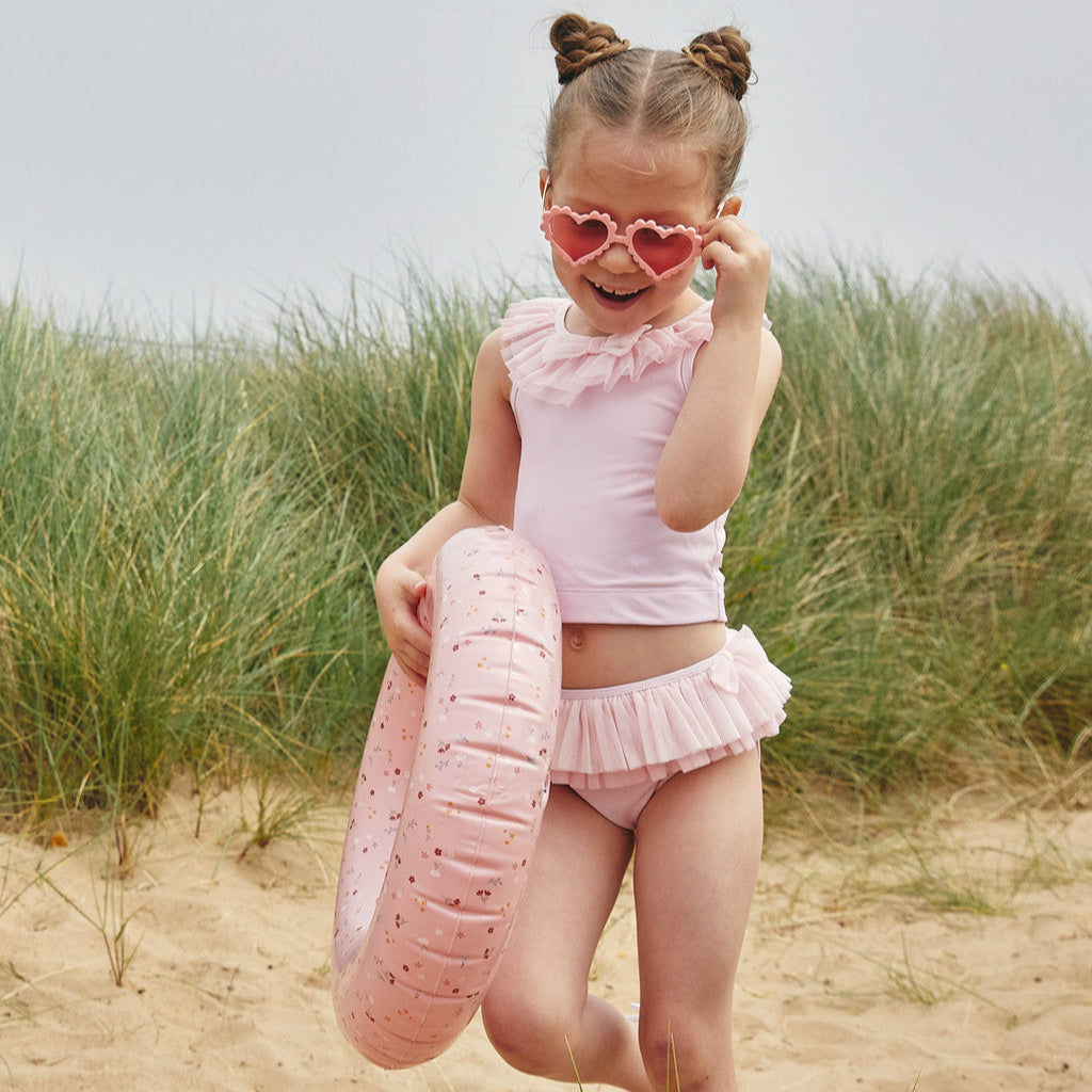 Caramelo Girl's Pink Frill Tankini