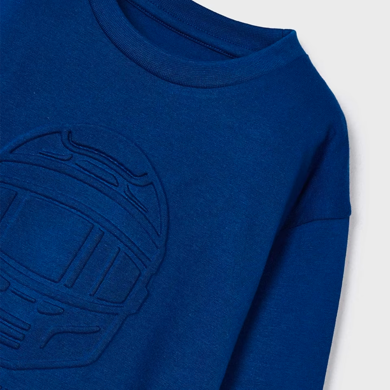 Mayoral Boy's Blue Embossed Long-Sleeve T-Shirt