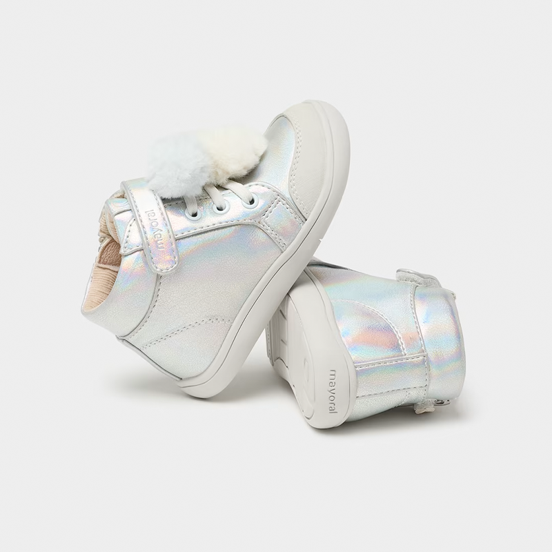 Mayoral Baby Girl's Iridescent Pompom Ankle Boots