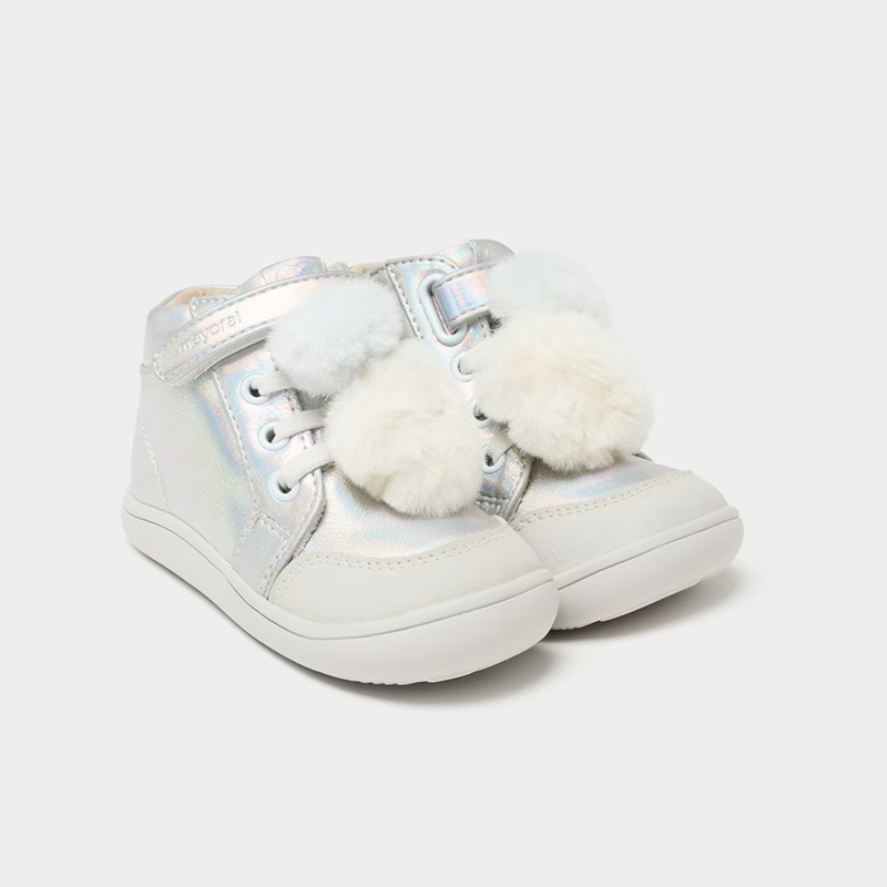 Mayoral Baby Girl's Iridescent Pompom Ankle Boots