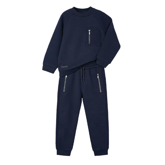 Mayoral Boy's Navy 2 Piece Zip Detail Tracksuit Set