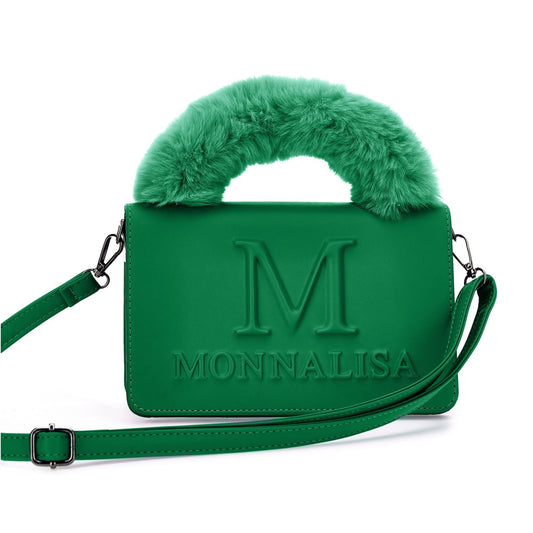 Monnalisa Girl's Vibrant Green Coated Fabric Bag