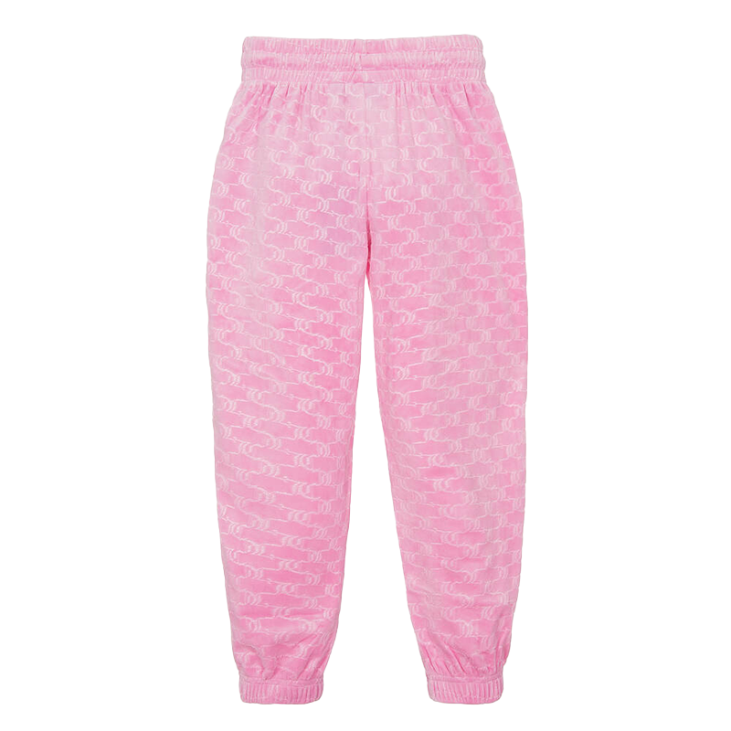 Juicy Couture Girl's Pink Velour Logo Joggers