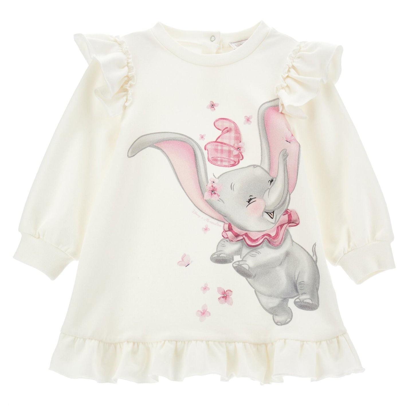 Monnalisa Girl's Ivory Dumbo Sweatshirt Dress