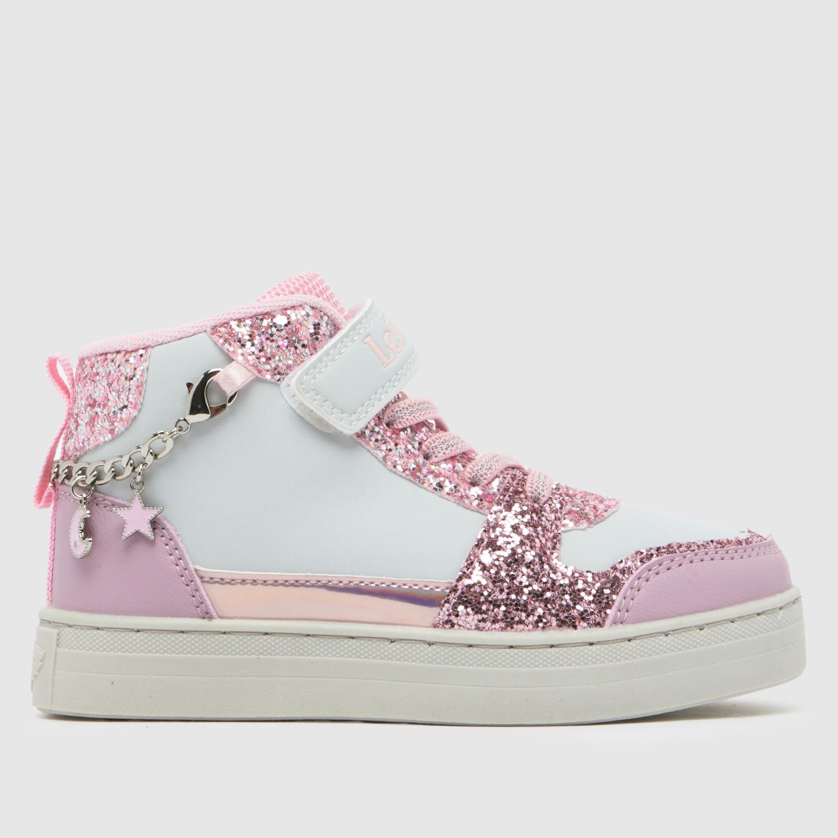 Lelli Kelly Girl's Grey & Pink Glitter Gioello Hi-Top Trainers