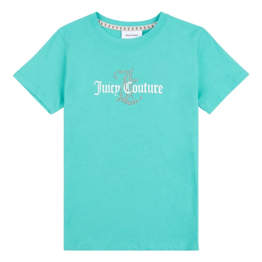 Juicy Couture Girl's Turquoise Diamanté Logo T-Shirt