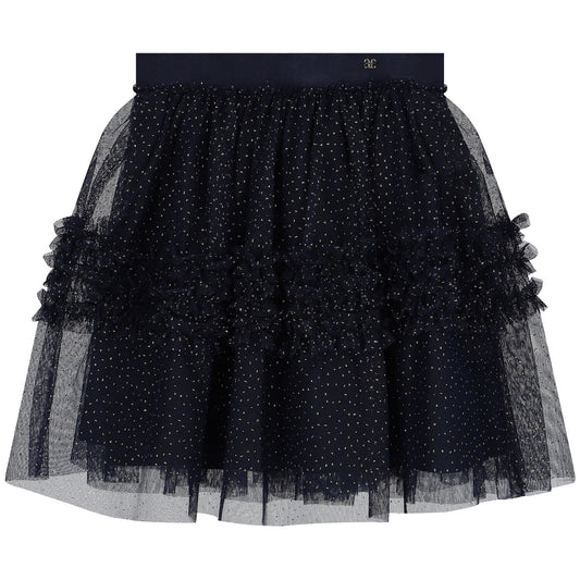 Abel&Lula Girl's Navy Glitter Tulle Skirt