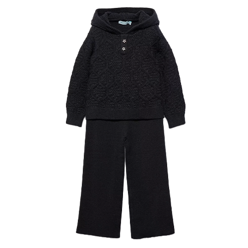 Abel&Lula Girl's Black Tricot Set