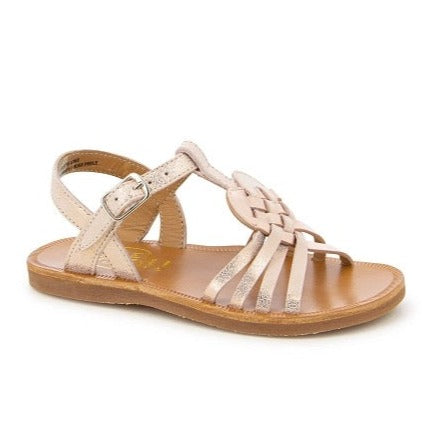 Pom D Api Rose Gold Leather Plagette Love Sandals