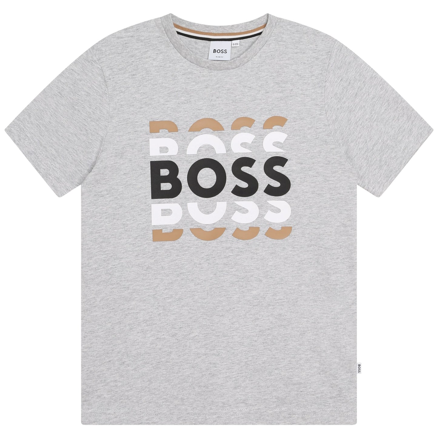 Hugo Boss Boy's Chine Grey Stone Logo T-Shirt